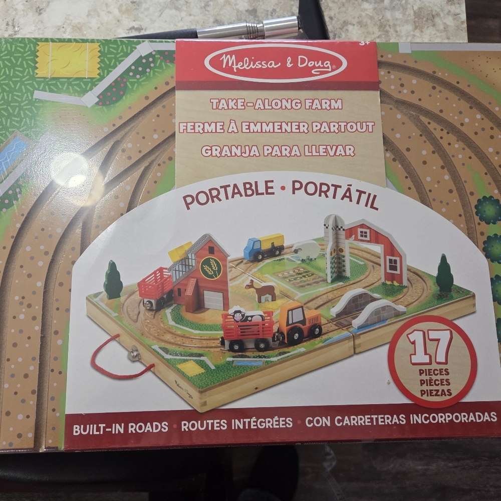 Melissa & Doug Take-Along Farm Set - Red, Green, Brown